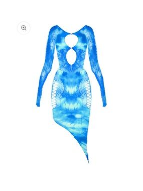 NWOT poster girl limited edition Tie-Dye Charlotte Bodycon Dress - Blue Lagoon